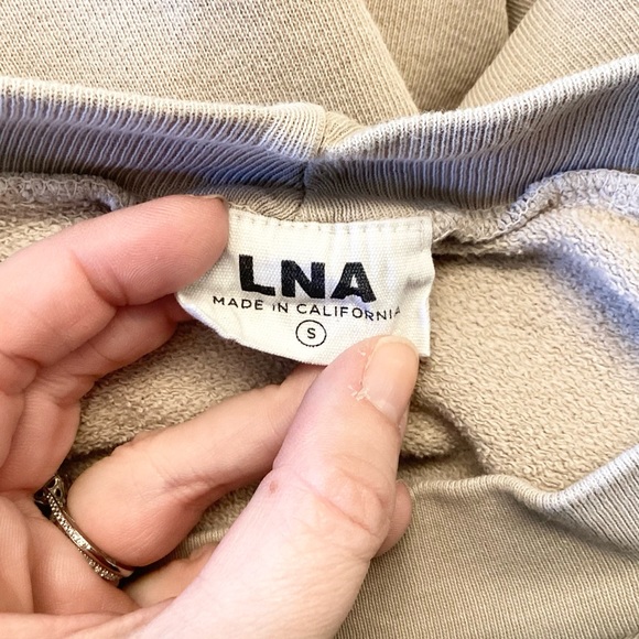 LNA Revolve Cropped Pullover Sweatshirt - Tan - S - Picture 5 of 11